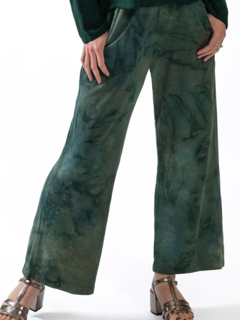 Forest Tie-Dye Wide Leg Pants